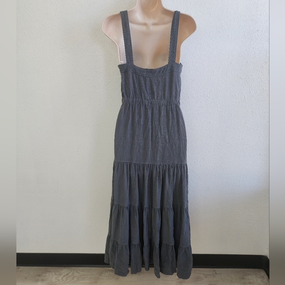 Malibu Bum Slate Blue Button-Down Midi to Maxi Dress Size Small - Picture 6 of 9